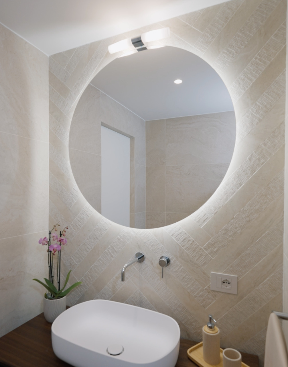 gres porcellanato effetto travertino romano